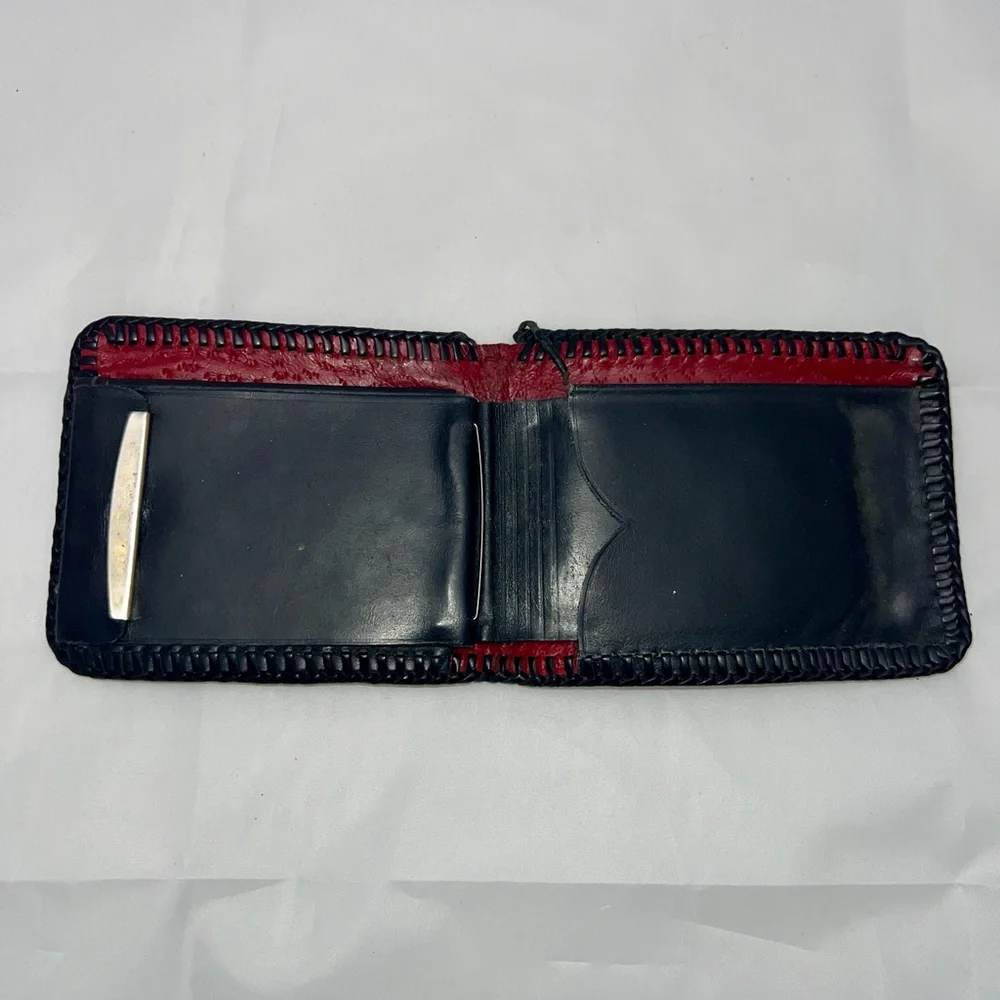 Vintage Handmade Tooled Leather Wallet